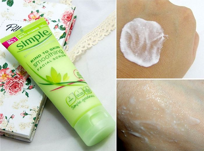 Kem tẩy da chết Simple Kind to Skin Smoothing Facial Scrub an toàn và dịu nhẹ