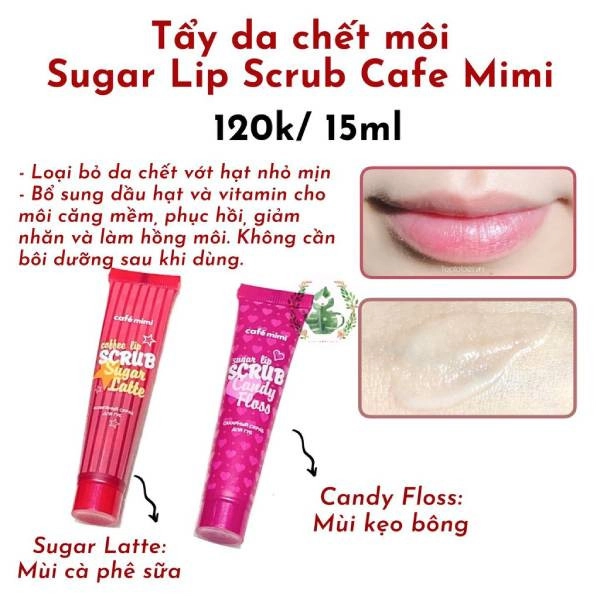 Tẩy da chết môi Sugar lip scrub Cafe Mimi 15ml